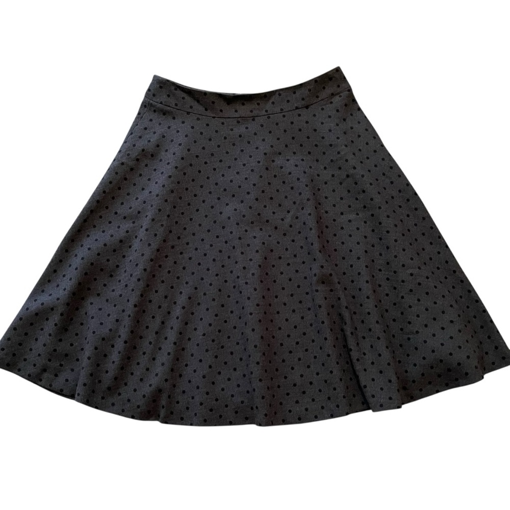 Boden Grey/Black Wool Polka Dot Circle Skirt 4R